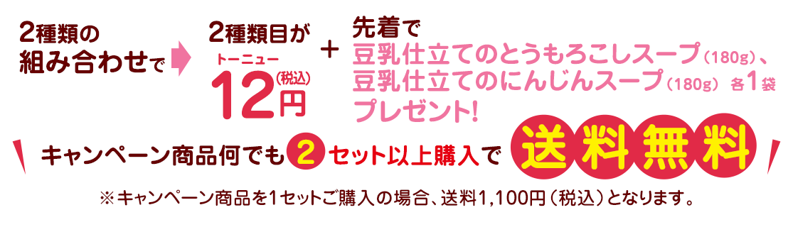 キャンペーン商品何でも2セット以上購入で送料無料